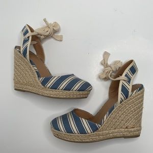 Striped Lace Up Wedges size 7.5